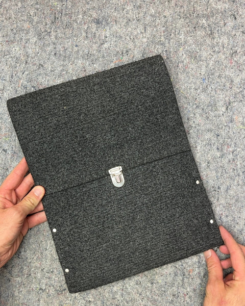 Gray Felt Document Holder with Metal Clasp, 15"