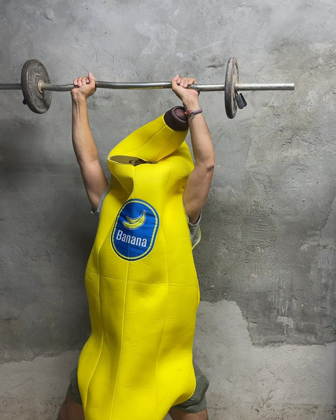 Banana Bar with 10 Pounds of Weights on Each Side