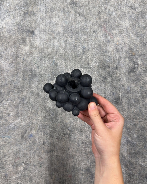 Black Bubble Ceramic Candle Holder