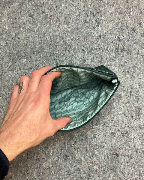 Green Zippered Travel Beauty Pouch