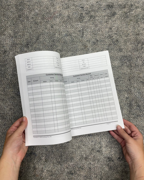 Crushing Fuzz Racquet Stringer's Journal Log Book