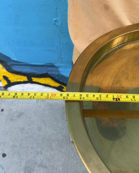 Round Brass Serving Tray, 15"