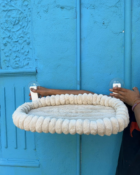 Cream Plush Cat Hammock, 14x22"