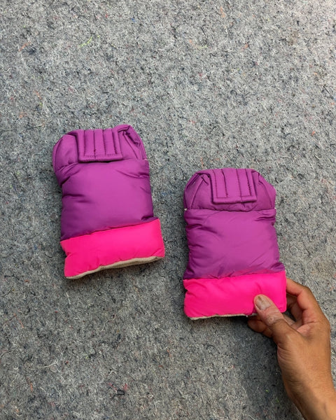 7 A.M. Enfant Magenta and Pink Baby Mittens, Size 6T or L