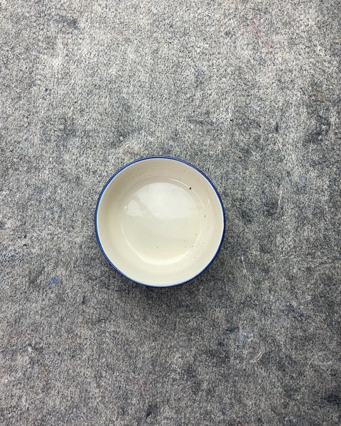 White Ceramic Bowl with Blue Floral Pattern