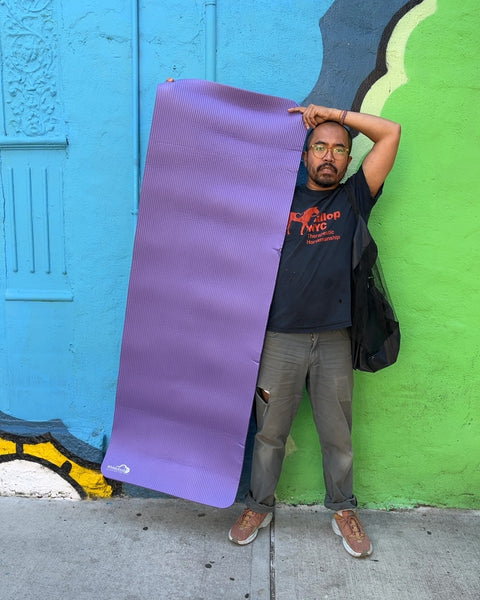 Purple Yoga Mat with Carry Bag