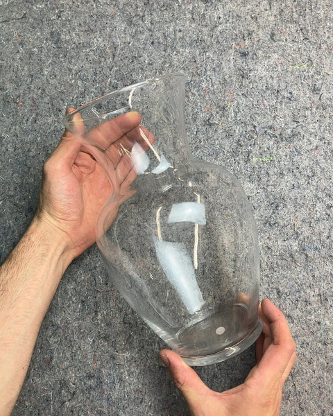 Clear Glass Flower Vase, H10"