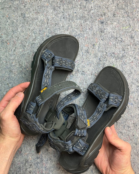 Teva Black and Blue Sandals, US 9M or EU 42