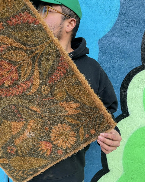 Floral Coir Doormat, 30"