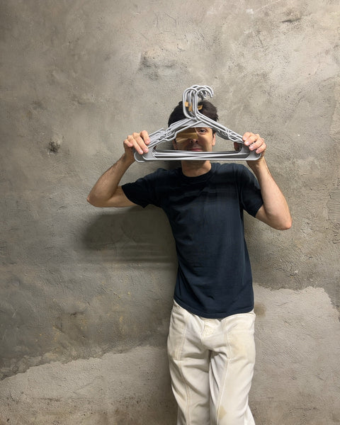 15 Or So Grey Plastic Clothes Hangers Set