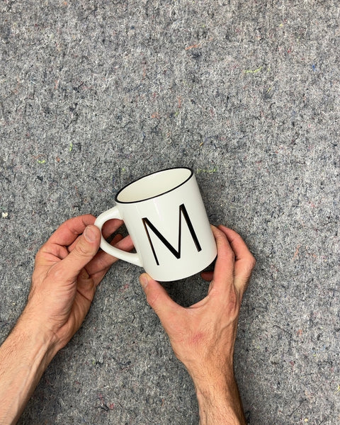 White Mug with Black M