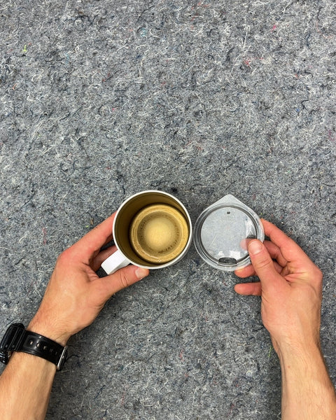 White Insulated Coffee Mug with Lid