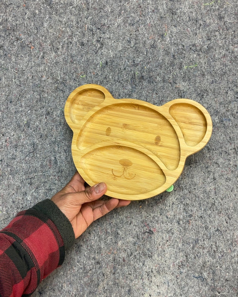 Bear Shaped Bamboo Plate