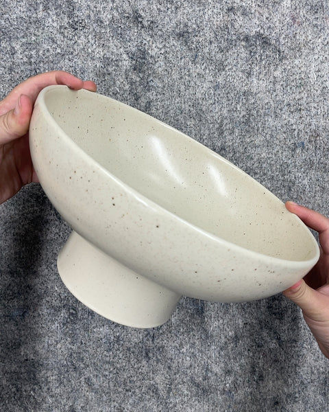 IKEA Beige Speckled Ceramic Fruit Bowl, 10 in