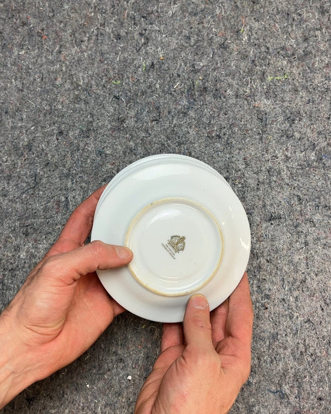 Vintage Royal Worcester Saucers with Gold Trim