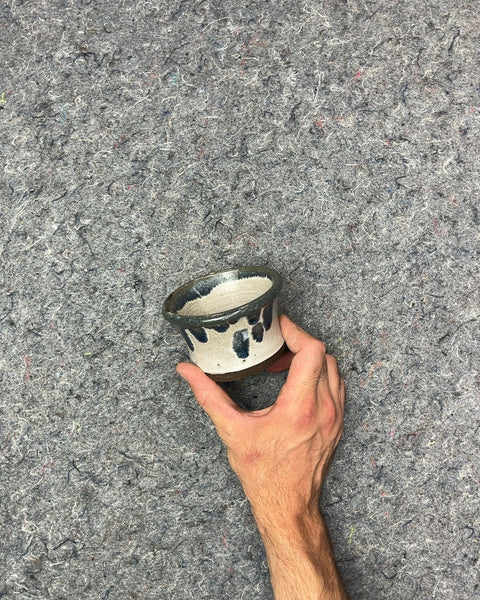 Handmade Ceramic Bowl with Blue Spots