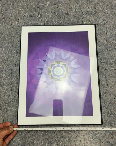 Framed Purple Mandala Wall Art, 11x14"