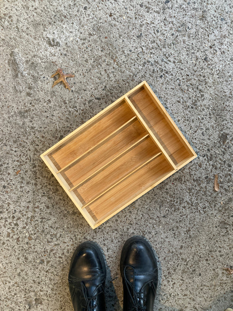 Bamboo Cutlery Organizer, 10x14”