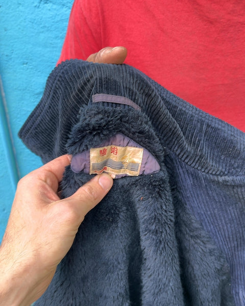 Vintage Workwear Corduroy Jacket With Sherpa Lining, Size L But Really More Like A M