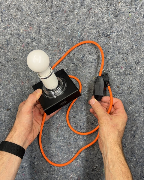 Only NY Black Table Lamp with Orange Cord