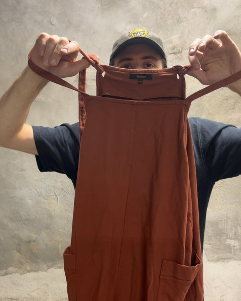 Quince Rust Orange Overalls, Size M