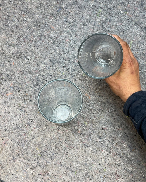 2 Ribbed Pint Glasses