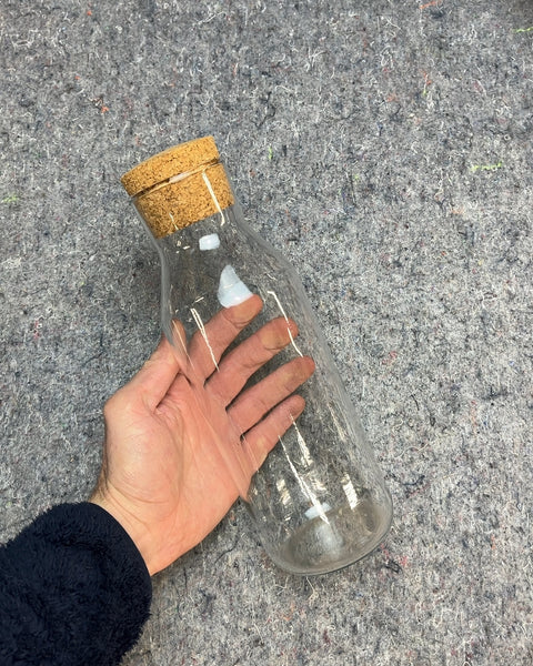 Pretty Glass Bottle with Cork Stopper