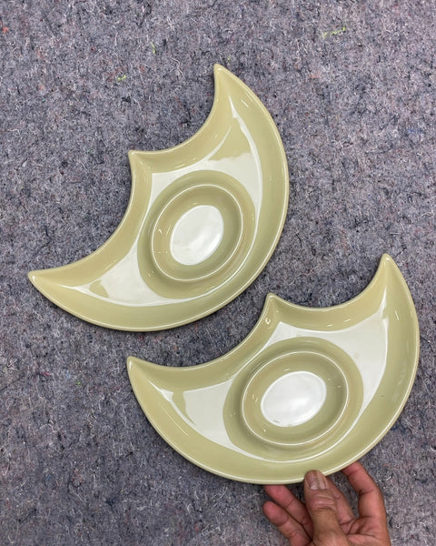 Two Sexy Crescent Moon Shaped Dishes