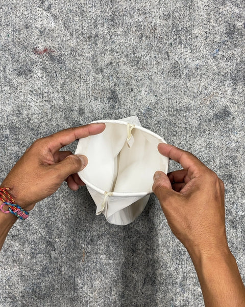 Muji-esque Cream Drawstring Pouch