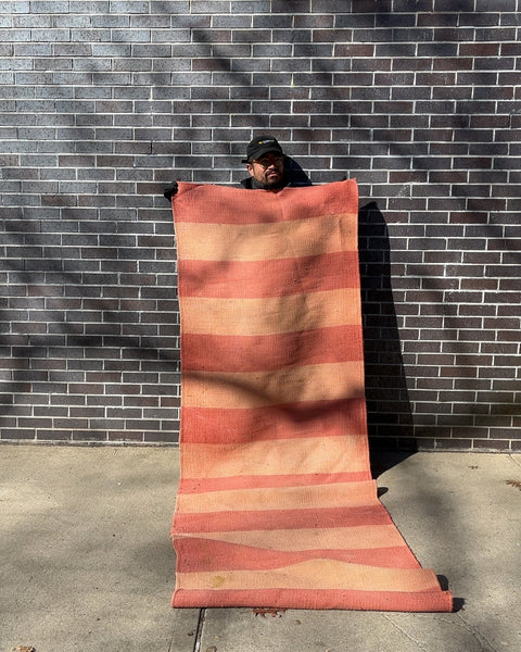 Striped Outdoor Woven Rug, 37x100"