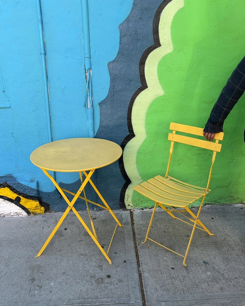 Another Yellow Metal Folding Patio Chair & Table Set