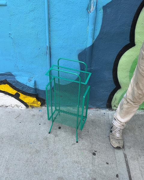 Sexy Green Metal Magazine Rack, H25"