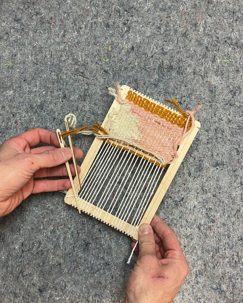 Small Wooden Weaving Loom with Yarn