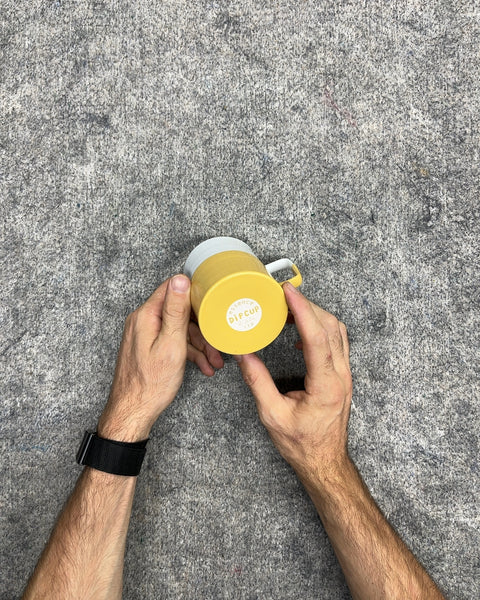 Essence of Life Bake Dip Cup Mug in Yellow and White