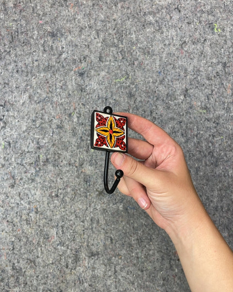 Decorative Wall Hook with Ceramic Tile