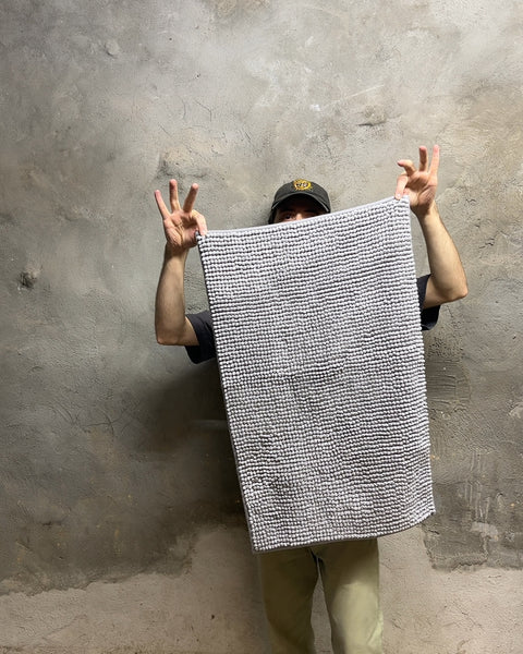 Gray Shag Bath Mat, 20x32"