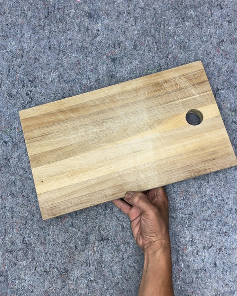 Wooden Cutting Board with Hole, 14x8"