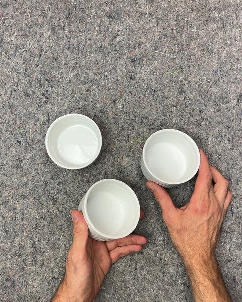 Set of 3 White Ceramic Ramekins From Harold Import Co.