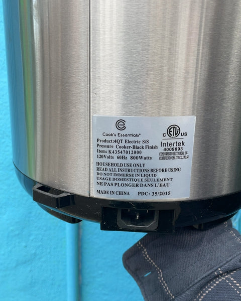 Cook's Essentials Electric Pressure Cooker, 4Qt