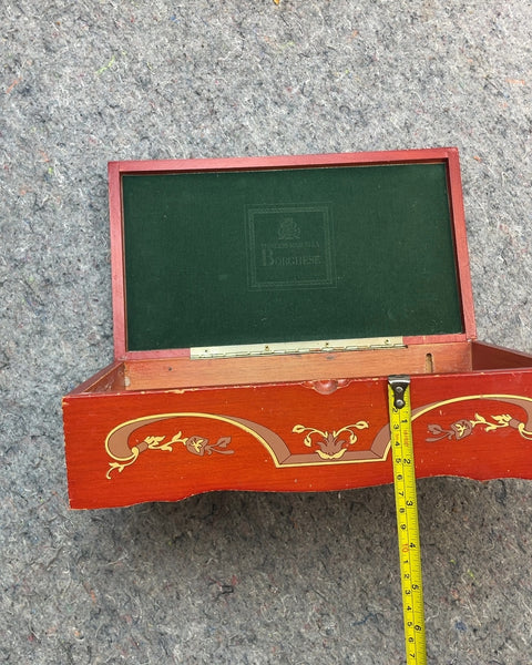 Red and Gold Decorative Wooden Box, W15DxH3