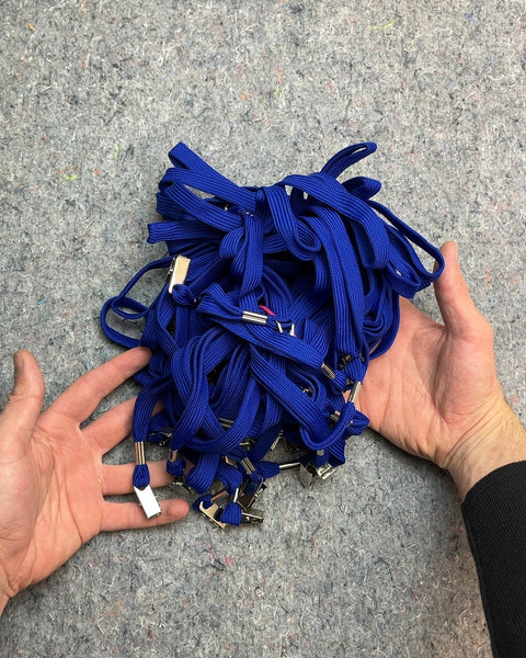 Bundle of Blue Lanyards with Metal Clips