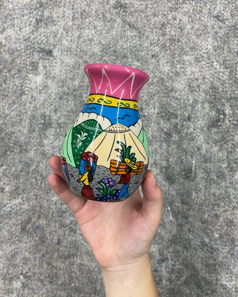 Hand Painted Decorative Vase, 5 in x 4 in