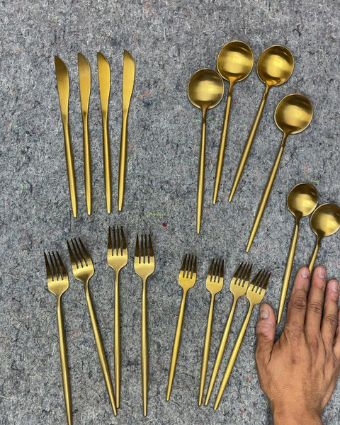 Sexy Gold Metal Cutlery Set
