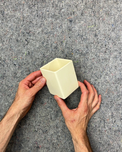 The Sill Cream Ceramic Square Planter, 3"