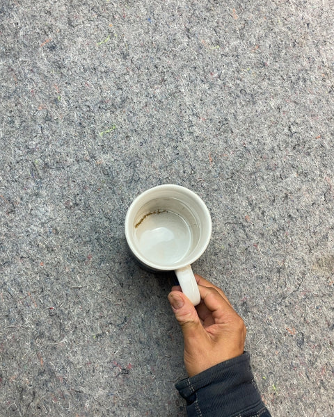 Oversized Blue & White Speckled Mug