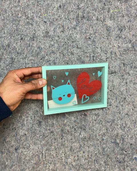 Cat & Hearts Arted Frame, 4x6"