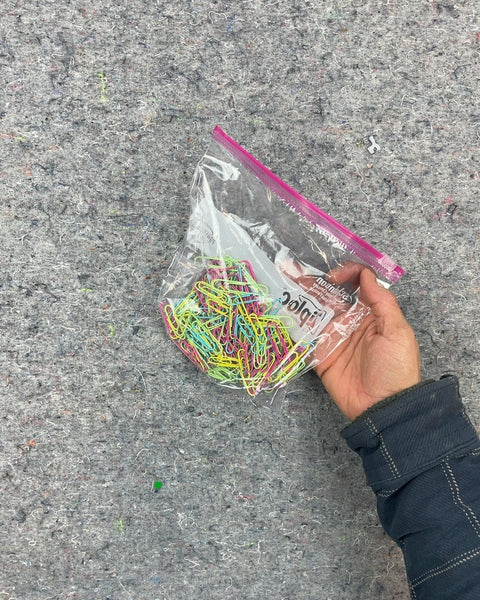 Colored Paper Clips in Bag