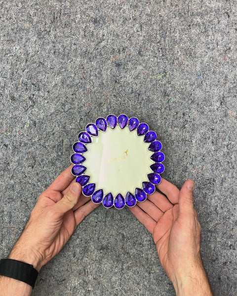 Papyrus Purple Gemstone Round Frame, 5"