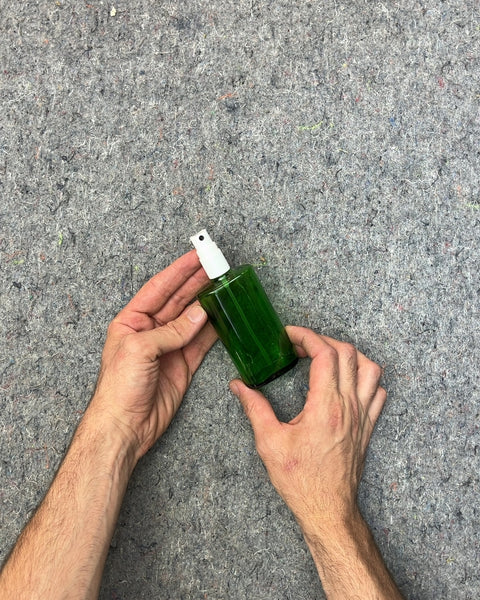 Green Glass Spray Bottle