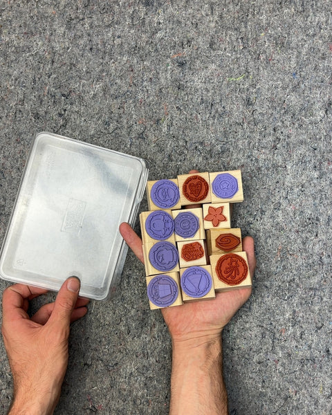 Assorted Wooden Rubber Stamps